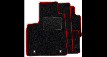 Set velours vloermatten geschikt voor Honda Civic IX 5-deurs 2012-2016 - rode afwerking