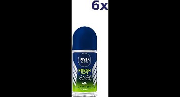 6x Nivea Deo Roll-on Men - Fresh Power 50 ml