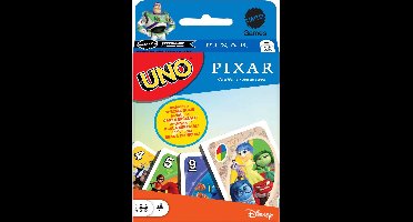 Mattel UNO Pixar, Kaartspel, Spel met als doel het uitspelen van alle kaarten (zoals "pesten"), 7 jaar, Familiespel