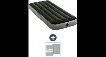 Intex Luchtbed - 1-Persoons - 76 x 191 x 25 cm - Groen - Inclusief en Hoeslaken