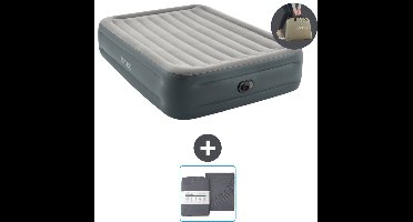 Intex Luchtbed - 2-Persoons - 152 x 203 x 46 cm - Grijs - Inclusief pomp en Hoeslaken