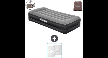 Bestway luchtbed - 1-Persoons - 97 x 191 x 46 cm - Grijs - Inclusief pomp en Hoeslaken