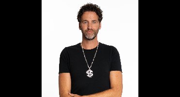 Partychimp Voordeelverpakking 6 pack Dollar Ketting Zilver oor Voor Bij Carnavalskleding Heren Carnavalskleding Dames Carnaval Accessoires Carnaval - Zilver – Metaal – 6 pack