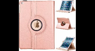 Ntech Hoes geschikt voor iPad 9.7 (2018) Case Cover 360° draaibaar Rose Gold