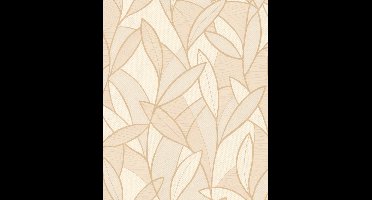 Allure - Moderne Bladeren - Behang - Vliesbehang - Wanddecoratie - Beige - 0,53 x 10,05 M.