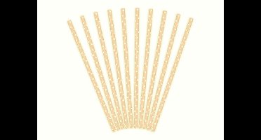 Partydeco - Rietjes Polka Dots Roze/Wit (10 stuks)