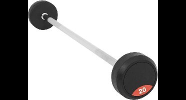 Gorilla Sports Halterstang - Vaste Halter - Gietijzer rubber coating - 20 kg