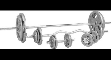 Gorilla Sports Halterset 108 kg - Gripper Gietijzer - Schroefsluiting