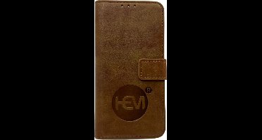 HEM leren Book Case - Geschikt voor iPhone 16 Pro Max - Hoesje met 3 pasjesuitsnedes - Portemonneehoesje - iPhone 16 Pro Max hoesje met pasjeshouder - Bronzed Brown