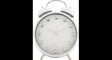 Karlsson Wekker Glam Diamonds XL - Wit - 23.5x8.2x30.5cm - Scandinavisch - Wekker voor slaapkamer - Wekkers