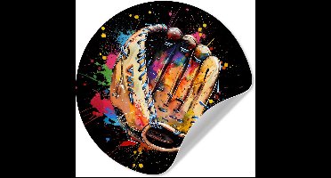 WallCircle® - Behangcirkel 30x30 cm - Muurstickers Graffiti - Sport - Baseball - Honkbal - Muurcirkel tienerkamer - Slaapkamer decoratie - Tiener kamer accessoires - Wandcirkel jeugdkamer