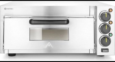 HENDI Compacte pizzaoven – vuurstenen vloer – 350°C – timer 120 min – zilver – 230V/2000W
