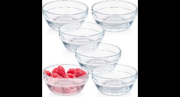 Kommen Set Glas 80 ml 6 stuks - Kom - Schalen - Schaaltje - Kommetje - Schaal