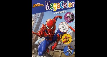 MegaColor Disney Kleur- en Stickerboek - Marvel Spider-Man - Extra dik! - Kleurboek met 25 Stickers - +/- 130 Kleurplaten - Knutselen voor Kinderen - Knutselen voor Meisjes - Knutselen voor Jongens - Kado - Cadeau - Verjaardag