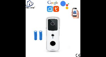 WIFI deur intercom/videofoon 2.0MP met 2 oplaadbare batterijen en kan werken met spraakgestuurde apps. T-2051.