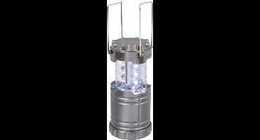 Out of the Blue Stormlantaarn - zilver - uitschuifbaar - 7 x 21 cm - retro campinglamp - batterijen