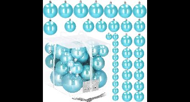 Springos Kerstballen | 37 Stuks | Parelblauw