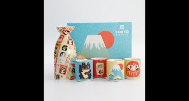 Tokyo Design Studio – Kawaii – Japan - Sake Set – 4 Kopjes – 1 Sake Fles – 120/50ML