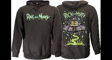 Rick and Morty Sweater Spacecruiser Pullover Hoodie Donkergrijs - Officiële Merchandise - S