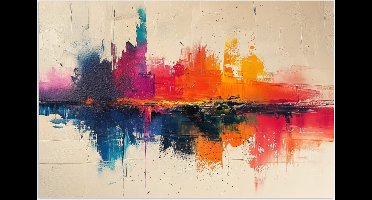 Poster 30x20 cm - Modern - Verf - Kunst - Kleurrijk - Posters - Kamer decoratie - Wanddecoratie woonkamer - Muurdecoratie slaapkamer