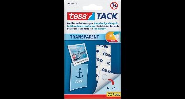 Tesa Tack plakrondjes/pads - 288x stuks - Zelfklevend/dubbelzijdig tape - Plakrondjes/pads voor o.a. foto's, tekeningen en kaarten