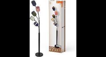 LEDVANCE 5-lamps vloerlamp Decor Felt Weaving Cans van vilt en metaal, E14, 1730mm hoogte , warme lichteffecten dankzij de geweven kap, duurzaam dankzij vervangbare lichtbron, eenvoudig te installeren