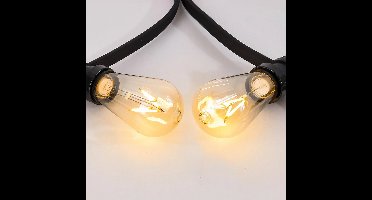 LumenXL lichtsnoer voor buiten koppelbaar 25 meter 50 fittingen - 3,5 watt 2200K LED filament lampen - IP44 dimmer