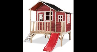 EXIT Loft 350 Houten Speelhuis - Speelhuisje voor Buiten - FSC Hout - Kinderen - Rood