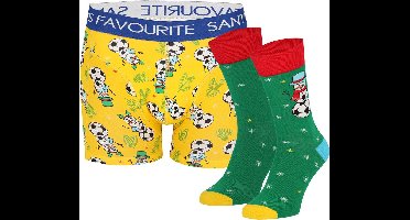 Heren Kerst Boxershort + Sokken Cadeau SET Favourite Santa Giftbox - Maat XL