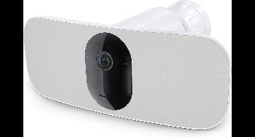 Arlo Pro 3 Floodlight draadloze WiFI beveiligingscamera voor buiten, 2K HDR, 160˚ kleurennachtzicht, sirene & krachtige spotlight (3000* lumen), bewegingsdetectie, 2-weg-audio, incl. proefp. Arlo Secure, 1 Floodlight, wit