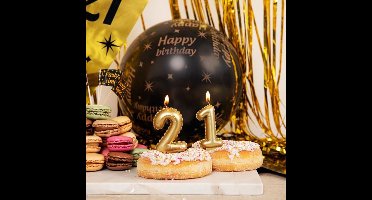 Paperdreams Ballonnen - luxe pensioen feest/party - 18x stuks - goud/zwart - 30 cm