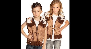 Boland - Gilet kind Western camel (10-12 jaar) - Kinderen - Cowboy - Cowboy - Indiaan