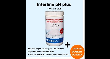 Interline pH plus 1kg - Inclusief doseerschema - pH plus voor zwembad - Verhogen pH waarde - pH plus voor kleine, middelgrote en grote zwembaden