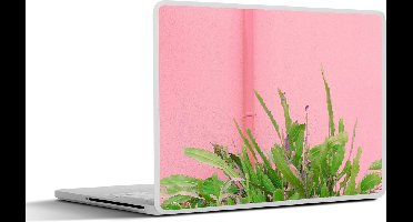 Laptop sticker - 10.1 inch - Plant - Zomer - Roze - 25x18cm - Laptopstickers - Laptop skin - Cover
