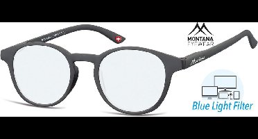 Montana Eyewear BLF52 leesbril - beeldschermbril +3.50 Zwart - Rond