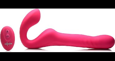 XR Brands - Mighty-Thrust - Thrusting and Vibrating Strapless Strap-On with Remote Control