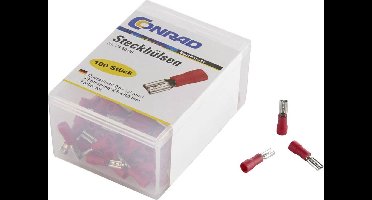 TRU COMPONENTS 745151 Platte stekker (female) Insteekbreedte: 6.4 mm Insteekdikte: 0.5 mm 180 ° Deels geïsoleerd Rood 1