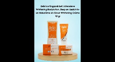 Belo kortingspakket, Intensieve Whitening Bodylotion, Zeep en Gezichts- en Halscrème en Oksel Whitening Crème 40 gr