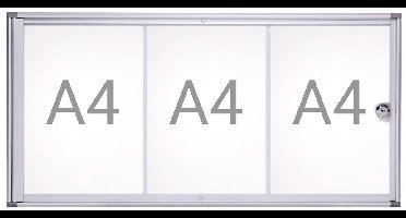 MAULextraslim Vitrine - zilver - 3 x A4 - 1 stuk - 3.1 x 71 x 35.1 cm - MAUL