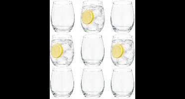 Excellent Houseware Drinkglazen Eclipse - 9x stuks - glas - 570 ml - water - frisdrank - sapjes - cocktails