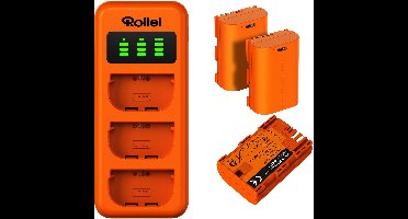 Rollei oplader voor 3 accu's + 3 LP-E6-accu's