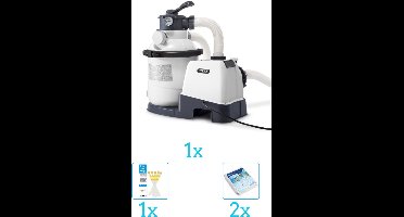 Intex 26644GS Zandfilterpomp - SX1500 - 4000 liter per uur inclusief Filterglas (2 stuks) en Testrips