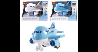 Kidsfun vliegtuig speelgoed met licht en geluid - 14 cm - vliegtuig.