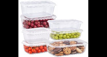 Plasticforte Vershoudbakjes set Classic - 7x stuks - vriezer en magnetron - kunststof - diverse maten - 500-800-1200-1800 ml - nestbaar