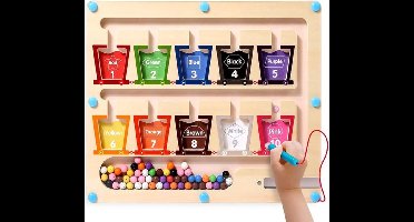 Montessori-speelgoed voor 3-jarige meisjes/jongens, houten magnetisch doolhof met kleurnummers, educatieve bordactiviteit voor kinderen, leerzaam speelgoed voor peuters van 2-4 jaar, kerst- en verjaardagskeuze voor meisjes van 3-5 jaar
