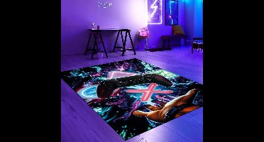 Gaming Vloerkleed - Speeltapijt Game - Gaming Setup - Antislip Basis - 160 x 230 cm - Controller Neon