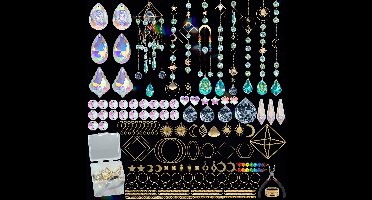 400 stuks DIY-set voor het maken van zonnevangers – voor volwassenen – inclusief ophangketting – kristallen hangornament voor raam, binnen, buiten en tuindecoratie