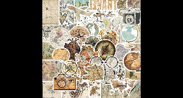 50 stuks waterdichte vintage vinyl stickers stickers voor stam waterflessen scrapbooking laptops telefoonhoesjes tienermeisjes trekking klok