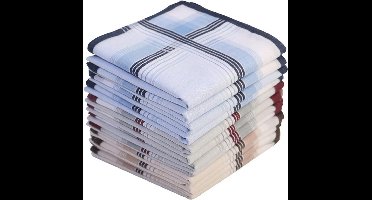 Katoenen zakdoeken voor heren, 12 stuks - 16'' geruite zakdoeken voor heren, klassieke gemengde verpakking met zakdoeken