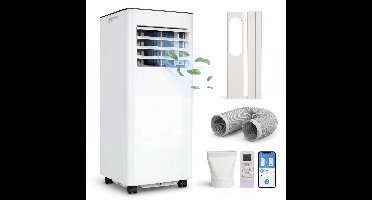 Komodo Mobiele Airco 9000 BTU – 3-in-1 Airconditioner (Koelen, Ventileren & Ontvochtigen) – Met Afvoerslang & Afstandsbediening – Mobiele Airconditioning